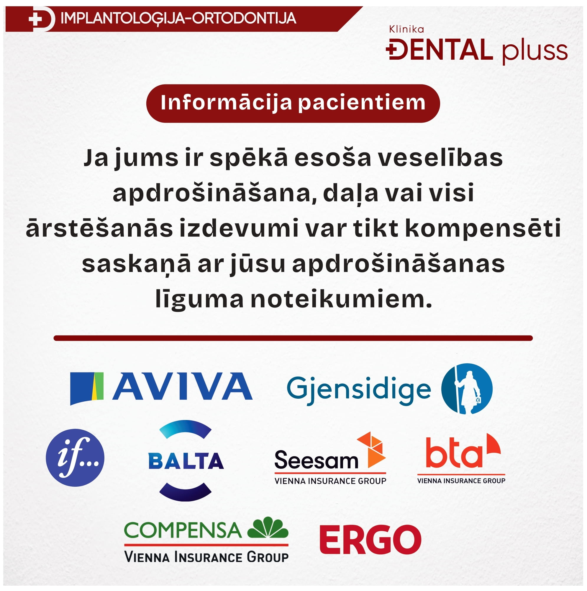 Informācija pacientiem - DentalPluss